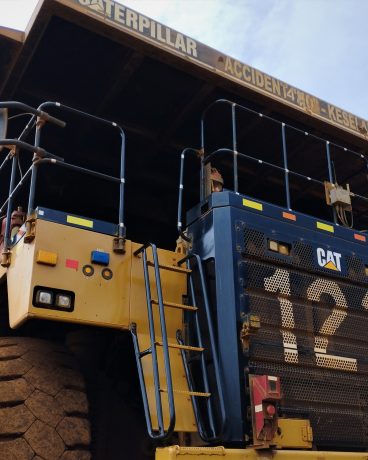 Sorowako, Indonesia - August 3, 2022: A haul dump trucks used to transport mining material in the nickel mining of PT. Vale Indonesia in Sorowako, East Luwu, South Sulawesi.